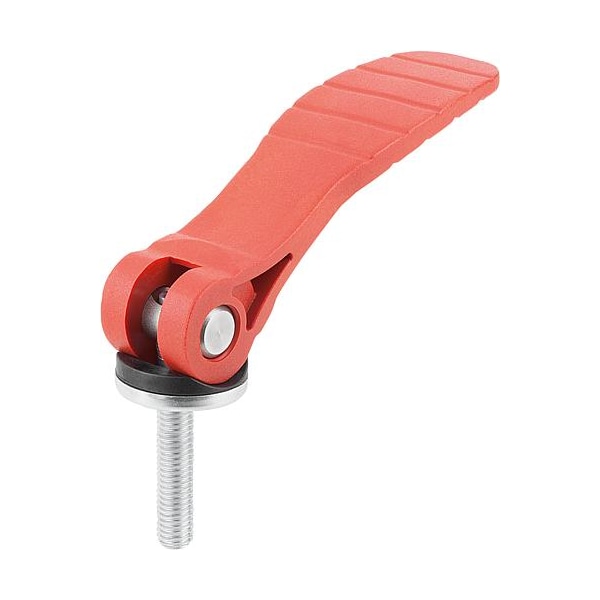 Cam Lever with plastic handle ext. thread, steel or stainless, inch